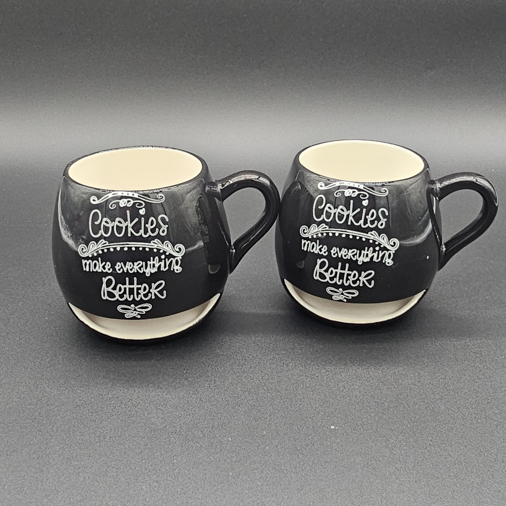 Avon Black and Cream Mug Set Modern Dining Essential